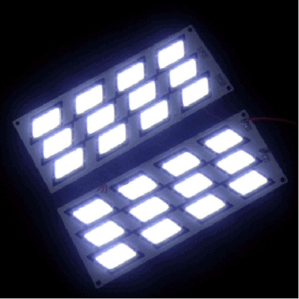 이엑스엘이디,exLED COB LED [ RF06YW ] 리플렉터/테일램프용 30mm x 15mm 사다리꼴 / YELLOW + WHITE 6000K 2컬러 (정전류 드라이버 IC 내장형:12~18v)
