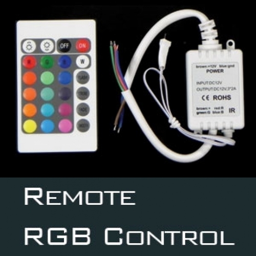 이엑스엘이디,리모트 RGB 컨트롤러 (12v 컨트롤 모듈 + IR 리모컨)